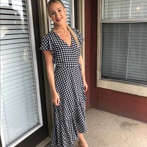 IMNYC Isaac Mizrahi Gingham Wrap Dress